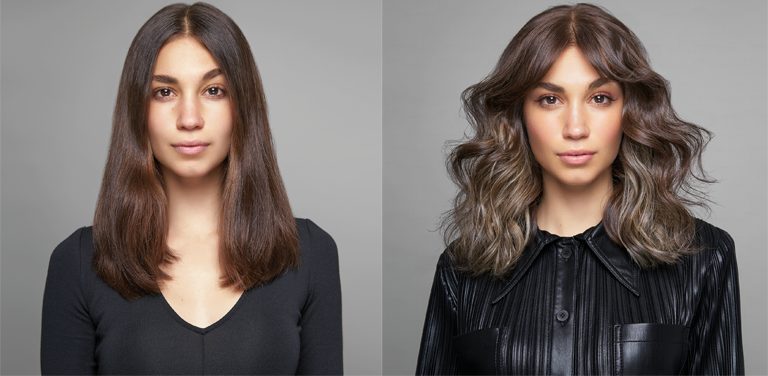 The before and after of a woman’s neutralized hair