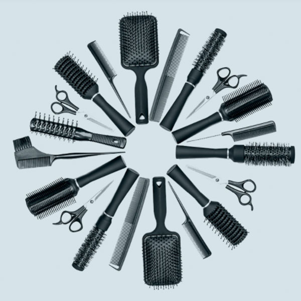 Several hairstyling tools making a circle