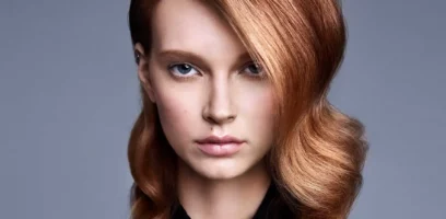 A model with copper hair color