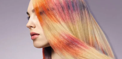 A model with fantasy hair color