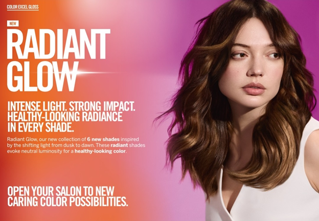 model with shiny brown mid length hair