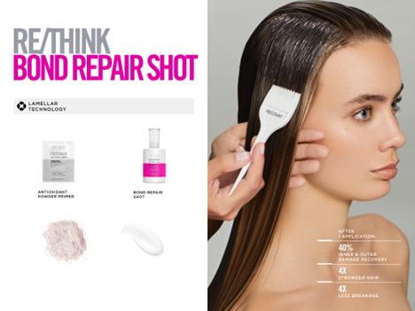 Restart bond repair hair products and a model using them