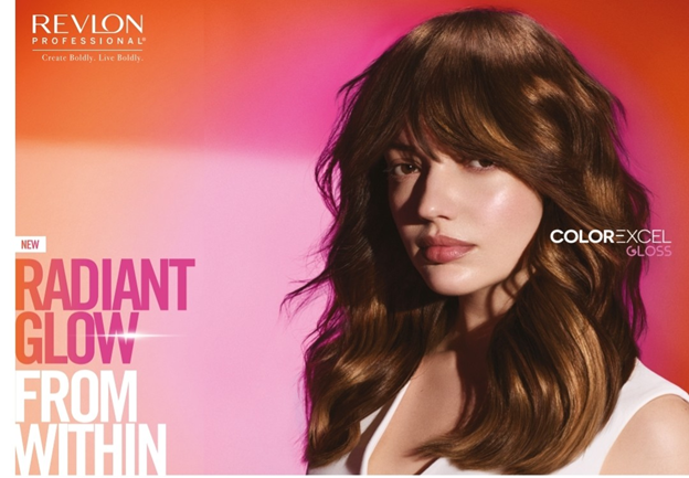 model with shiny brown mid length hair