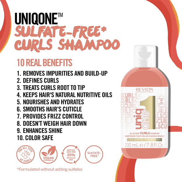 : Revlon’s UniqOne™ Sulfate-free* Curls Shampoo